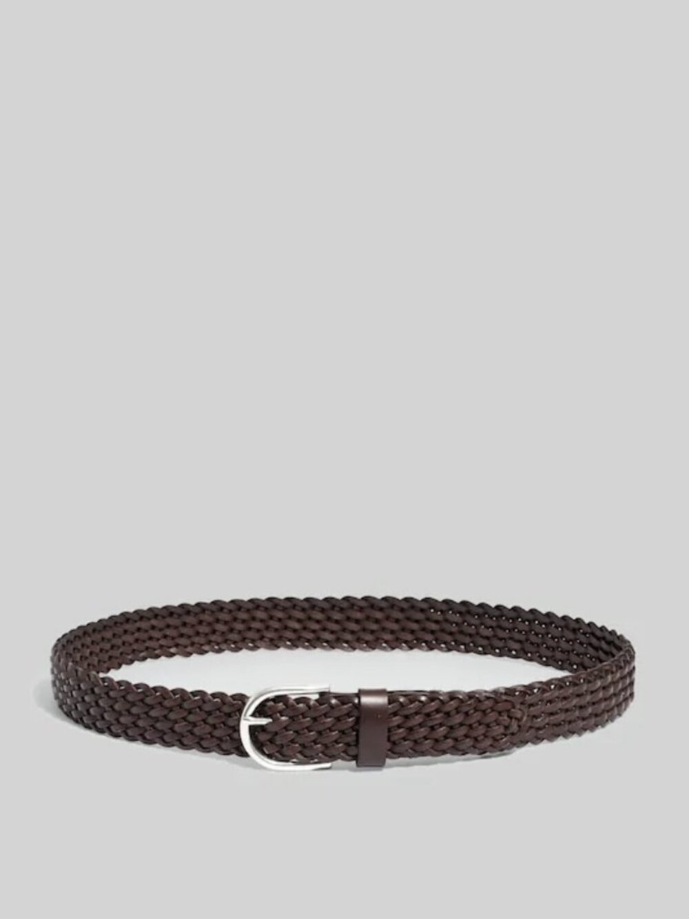 Madewell Dark Brown Braided Genuine Leather Belt in Medium